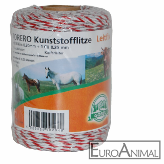 Torero Kunststofflitze&nbsp;1000m wei&szlig;/rot, 5 x Niro 0,20mm, 1 x Cu 0,25mm