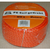 PE Seil gedreht, orange&nbsp;8mm - 10 mtr. Docke