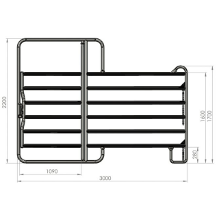 AKO Panel mit Tor 3,00 m, H 2,20m, vz (442595)