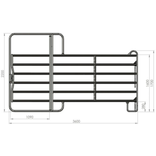 AKO Panel mit Tor 3,60 m, H 2,20m, vz (442596)