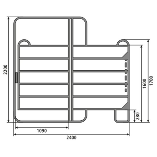 AKO Panel mit Tor 2,40 m, H 2,20m, vz (442594)