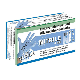 Einmalhandschuhe Nitrile, puderfrei, 100 Stk. L