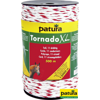 Tornado XL Seil, 500 m Rolle 8 Niro 0,20 mm, 3 Cu 0,30 mm, weiss-rot