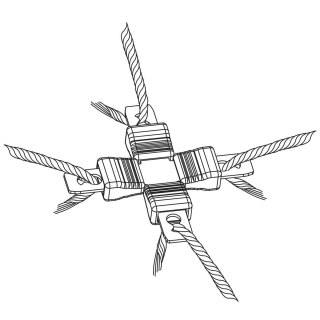 Litzclip Litzen-Kreuzverbinder 3mm, Edelstahl, 5 St&uuml;ck