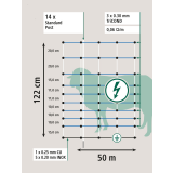 OviNet Maxi, wei&szlig;/blau, 50m, 122cm, Einzelspitze