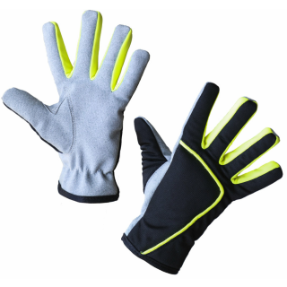 Kinderhandschuh Joy 8-11 Jahre offene Stulpe, schwarz-neon