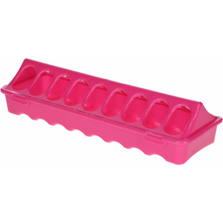 Futtertrog Kunststoff pink f&uuml;r K&uuml;ken 30 x 9,5 cm